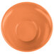 An orange Elite Global Solutions Pappasan melamine bowl with a circle on it.