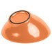 An orange Elite Global Solutions Pappasan melamine bowl with a black rim.
