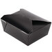 Fold-Pak 08BPBLACKM Bio-Pak 6" x 5" x 2" Black Microwavable Paper #8 Take-Out Containers - 300/Case Main Thumbnail 2