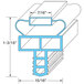 Randell INGSK0108 Equivalent Magnetic Door Gasket - 25 3/4" x 27 1/2" Main Thumbnail 2