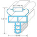 Randell IN GSK1015 Equivalent Magnetic Door Gasket - 22 1/2" x 24 9/16" Main Thumbnail 2