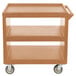 Cambro BC235157 Coffee Beige Three Shelf Service Cart - 37 1/4" x 21 1/2" x 34 5/4" Main Thumbnail 3
