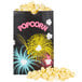 A black Bagcraft Packaging popcorn bag with Funburst fireworks design.