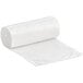 A roll of white plastic Lavex janitorial can liners.
