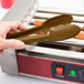 Mercer Culinary M35100BR Hell's Tools® 9 1/2" Brown High Temperature Plastic Tongs Main Thumbnail 10