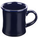 A cobalt blue Venice Hartford mug with a handle.