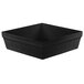 A Tablecraft black cast aluminum square bowl with a speckled finish.