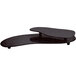 A Tablecraft Midnight Speckle cast aluminum two tiered platter on a black table with a curved edge.