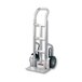 A close-up of a silver Harper hand truck with micro cellular foam wheels.