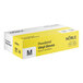 A box of Noble clear powdered disposable vinyl gloves in medium size for foodservice use.
