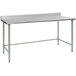 A stainless steel Eagle Group work table with an open base.