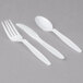 Visions Wrapped White Heavy Weight Plastic Cutlery Pack with Knife, Fork, and Spoon - 500/Case Main Thumbnail 4