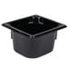 A black square Vollrath polycarbonate food pan with a lid.