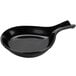 A black Tuxton fry pan server with a handle.