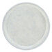 A white round Cambro Camtray with a speckled surface.