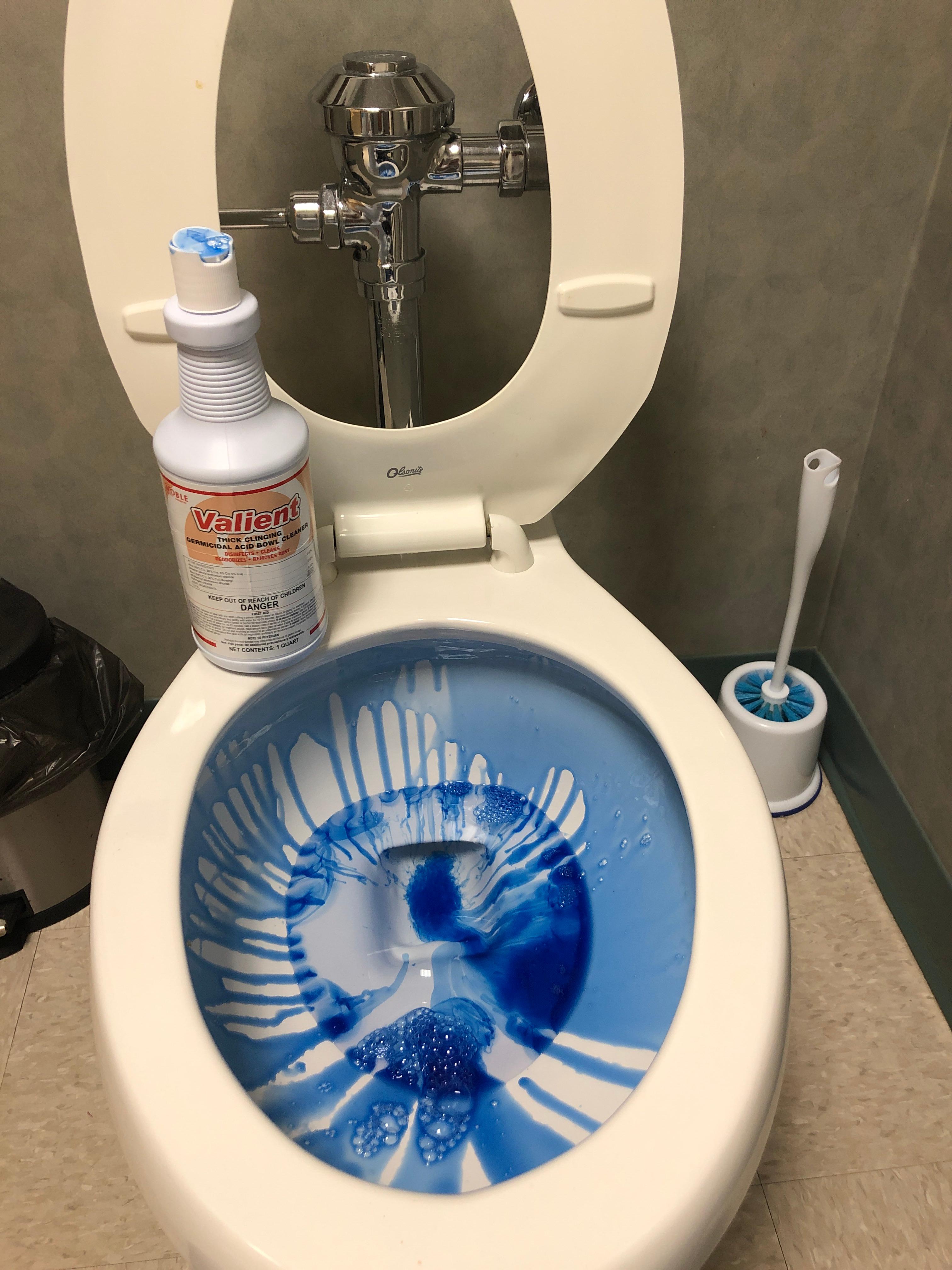 This thick toilet bowl cleaner gel sticks to the toilet! Yes... it sticks, it’s not thin like the other brands. This actually cleans the toilet while it sticks and makes it easier when you go to finish the cleaning!