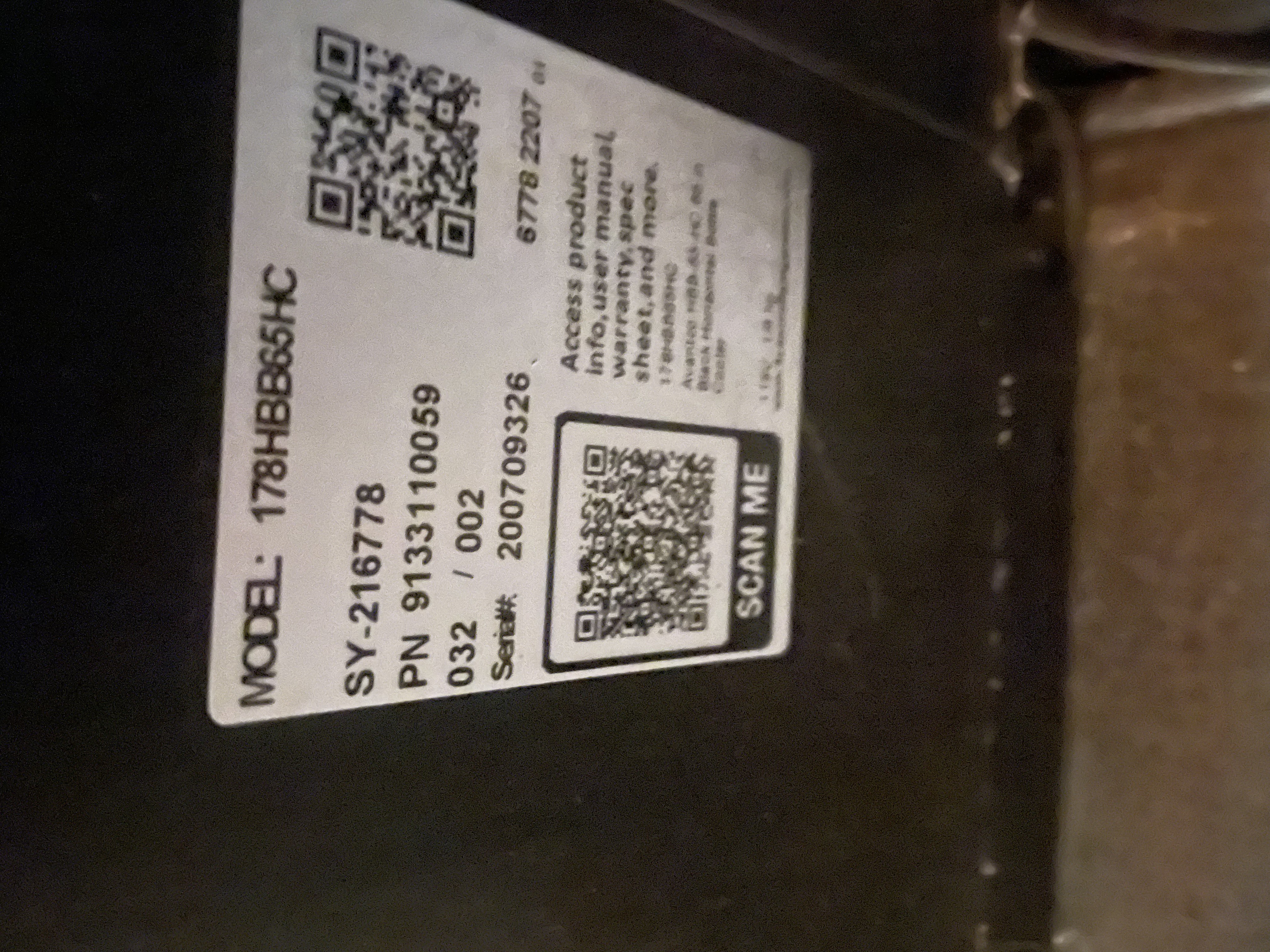 Model and unit from Webstaurant that went bad