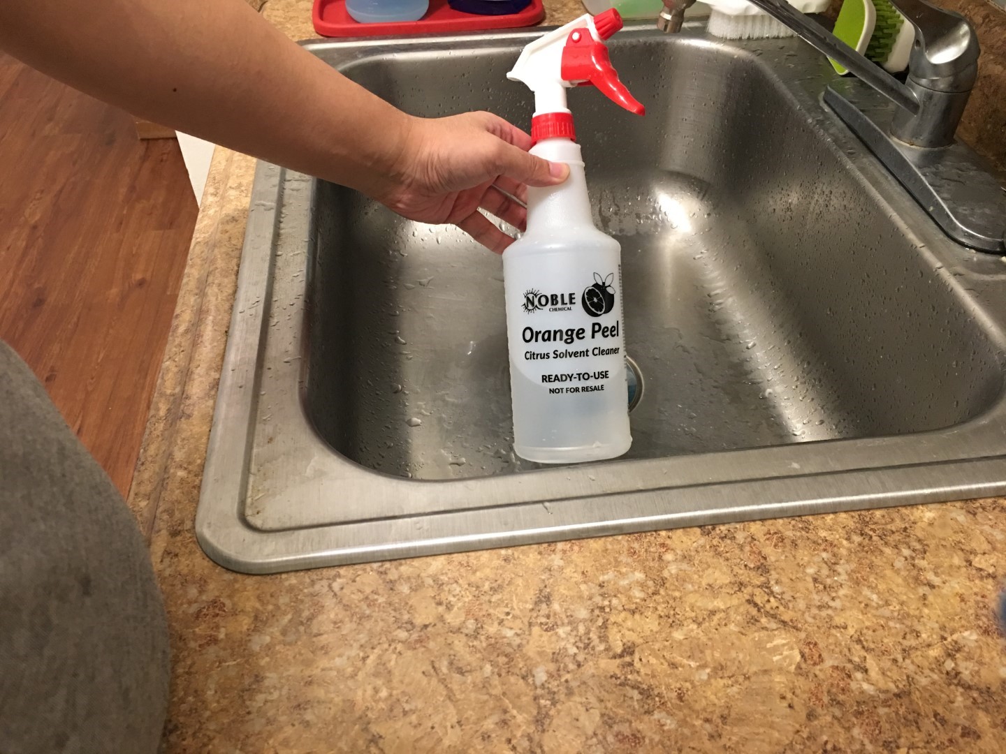 Sturdy labeled spray bottle