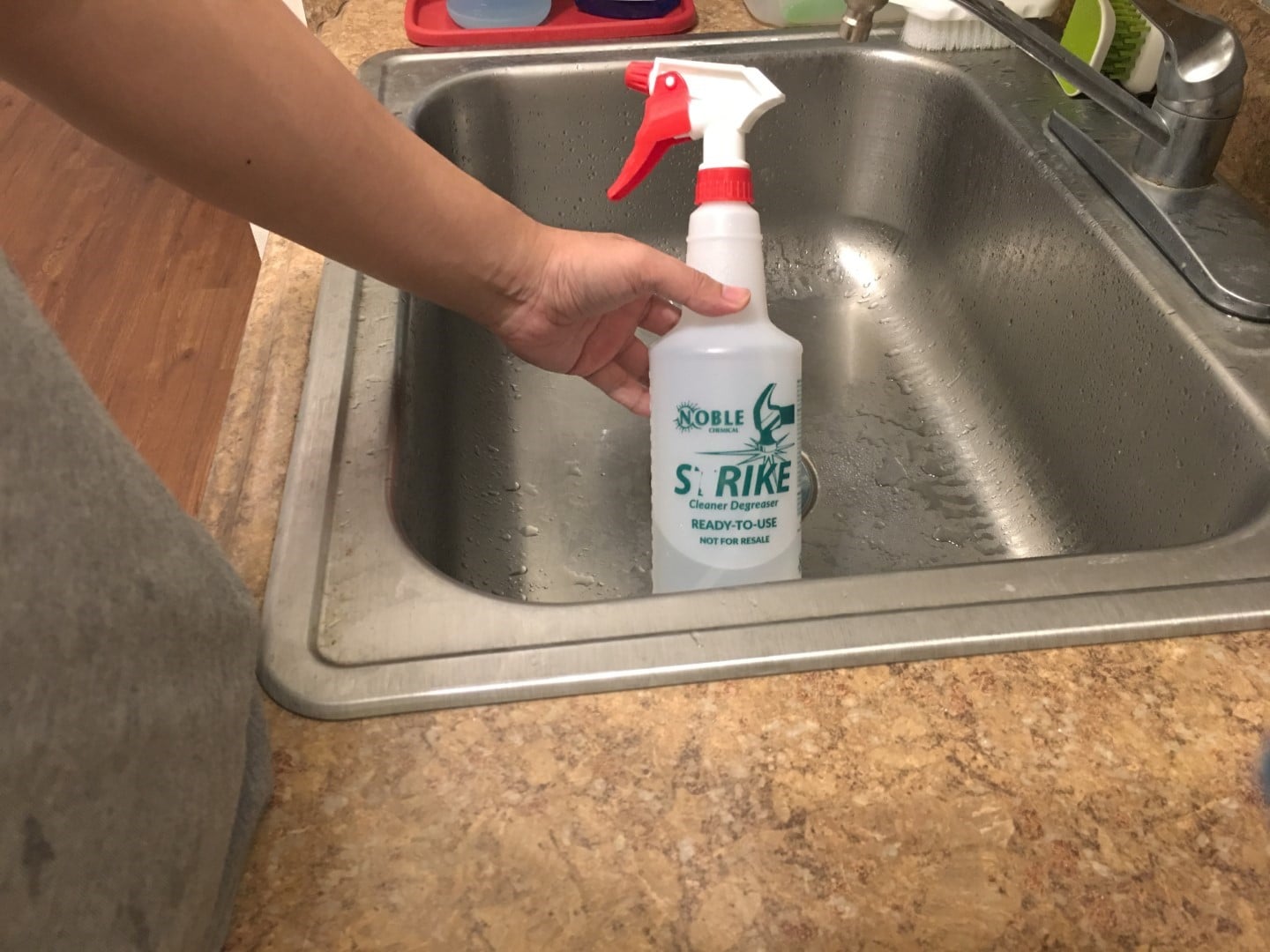 Sturdy labeled spray bottle