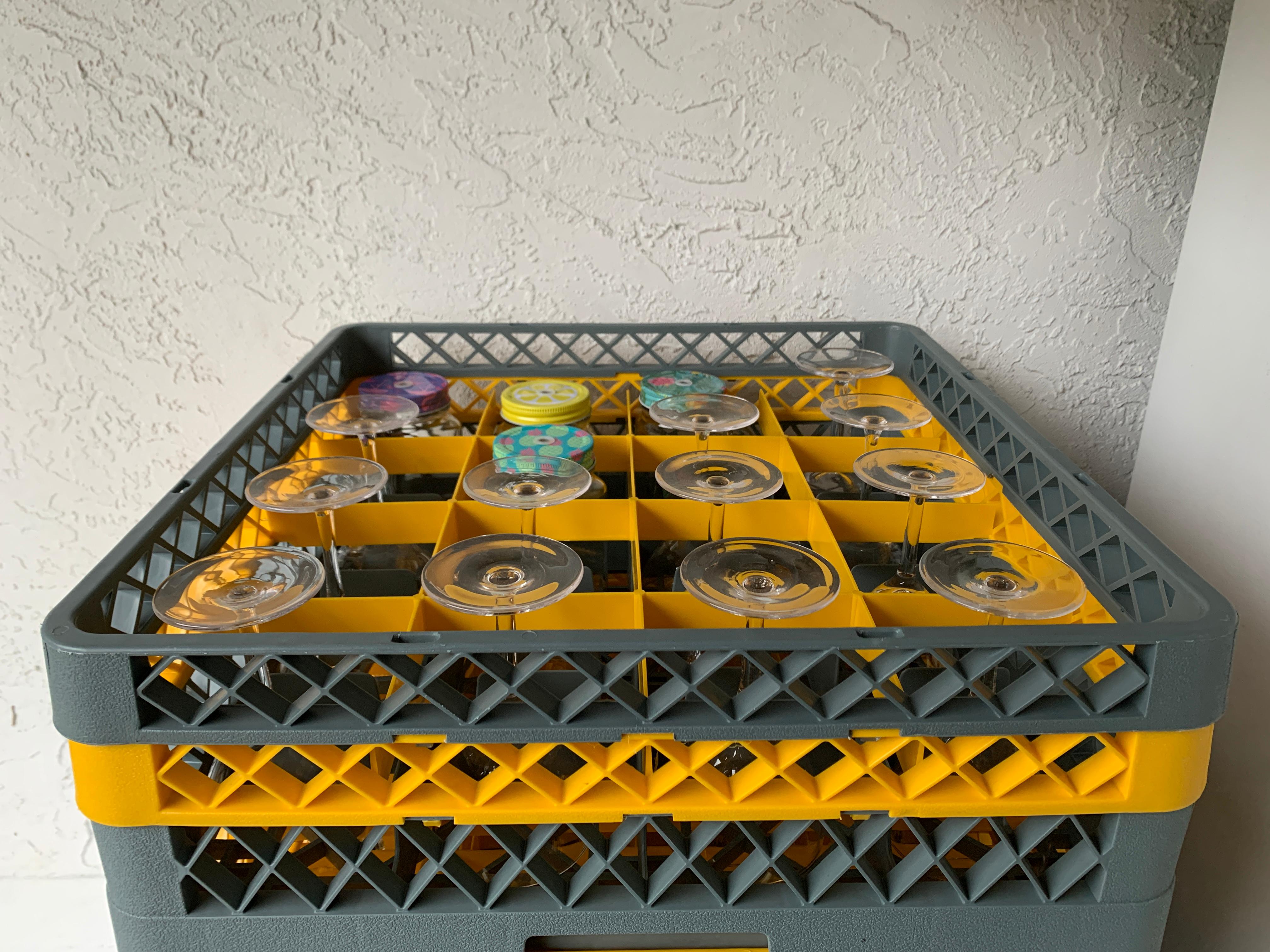 I definitely recommend the Noble Open Gray extension rack (with the little tool provide, as it is easy to add or remove. This extension is a very versatile and can be used on any of the Noble glass washing racks so if any of your glasses are too tall you will be able to buy an extension to resolve the issue.