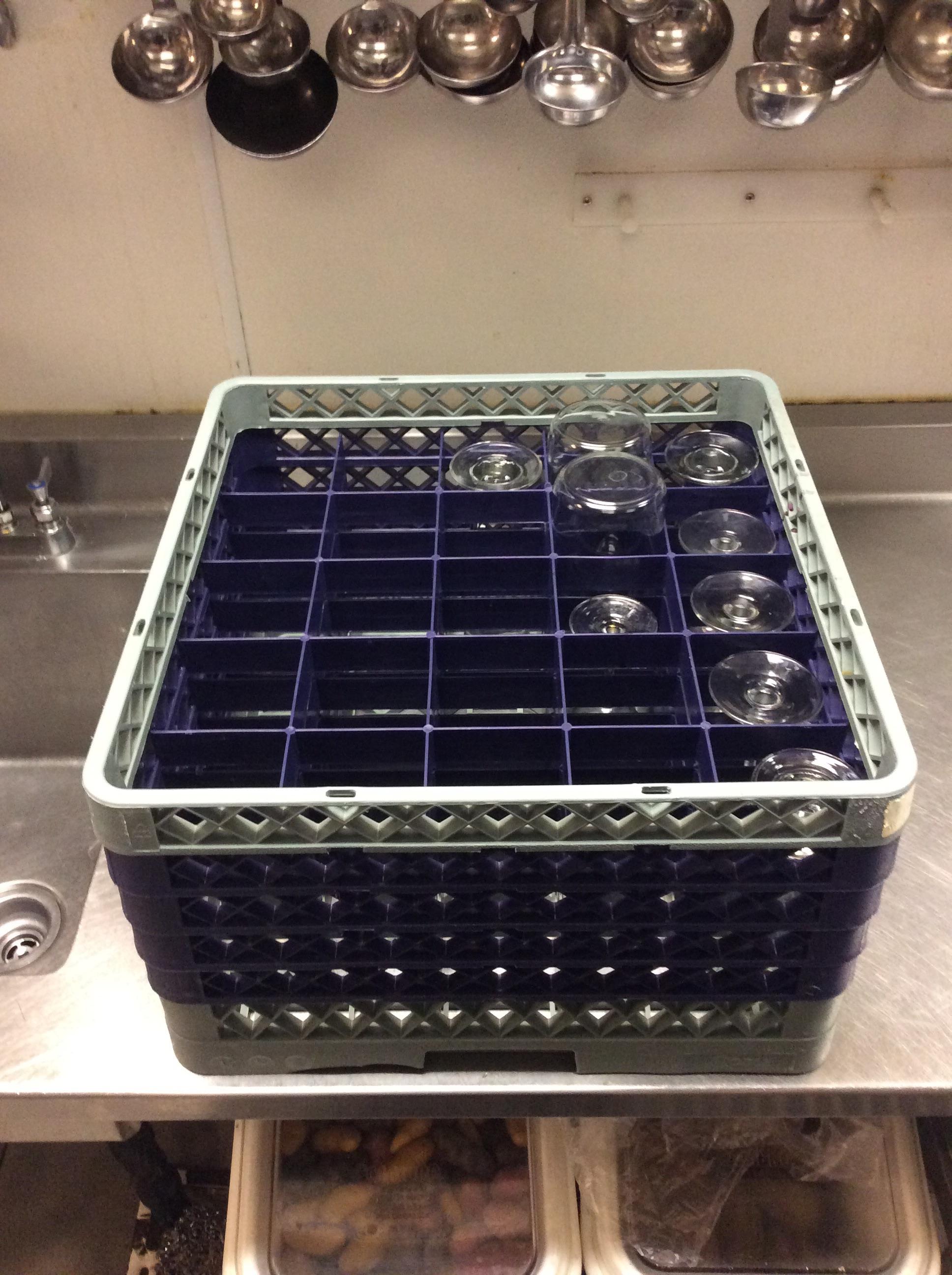 Rack extender after being added to glass rack