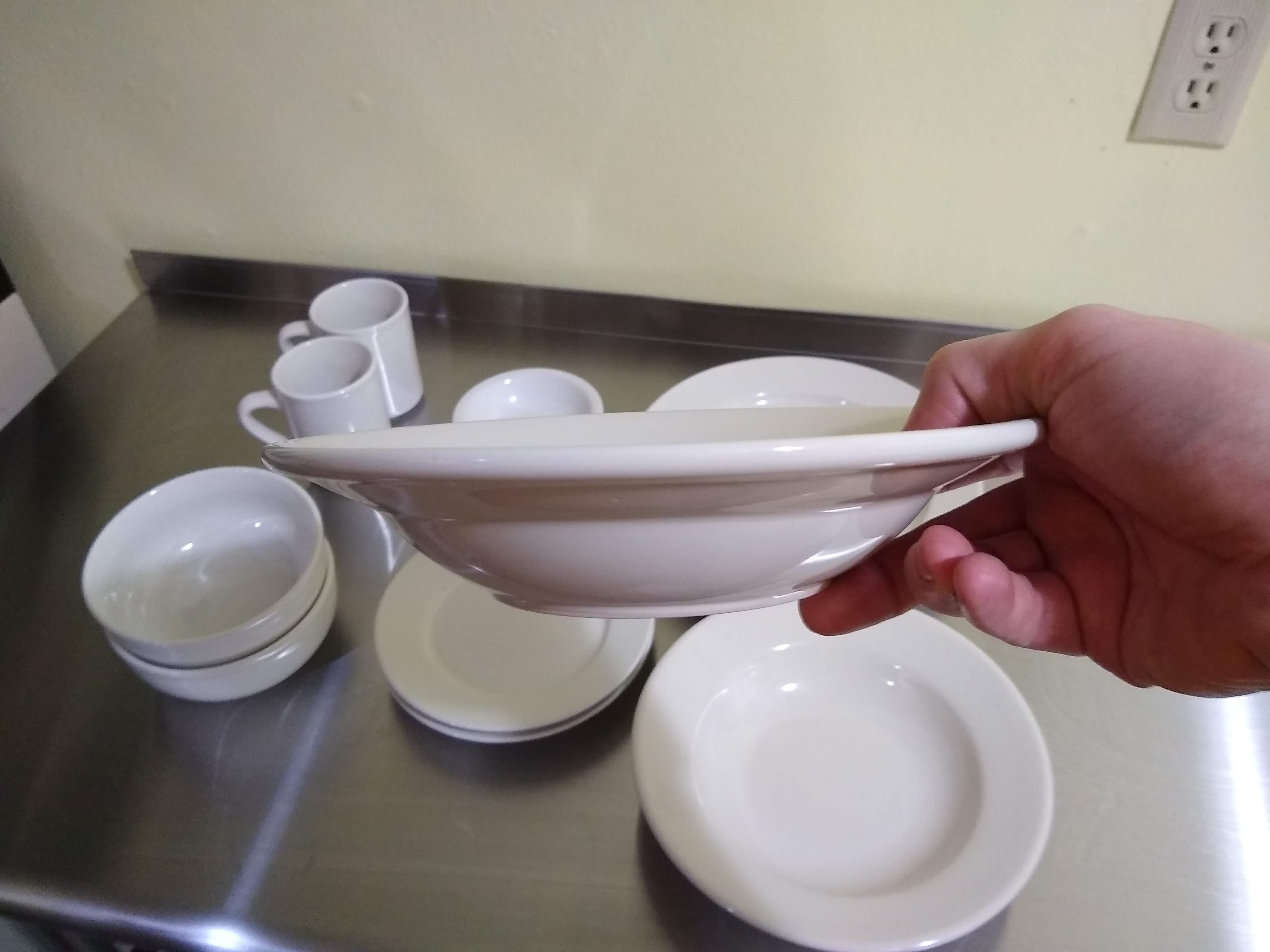 wide rimmed pasta bowl in off white