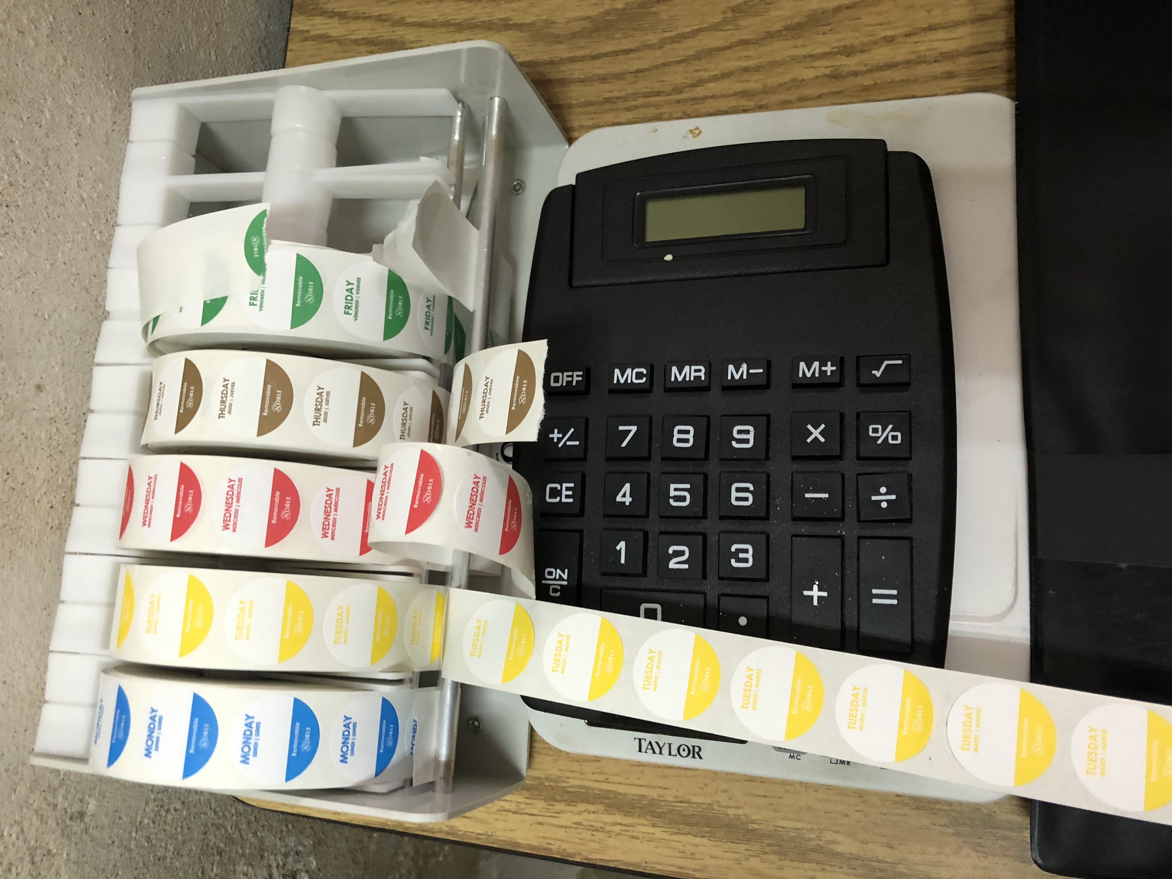 The dispenser in our check-in room