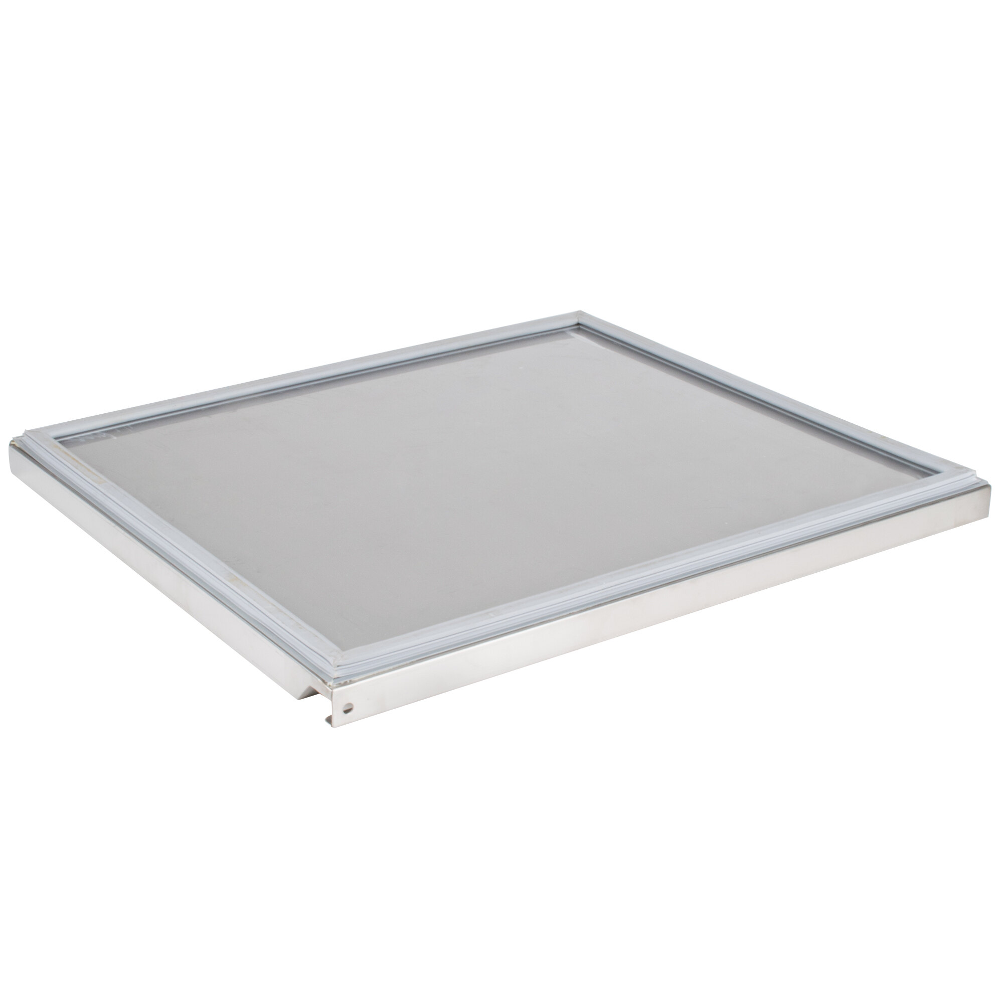 A white square Avantco solid door with a white border.