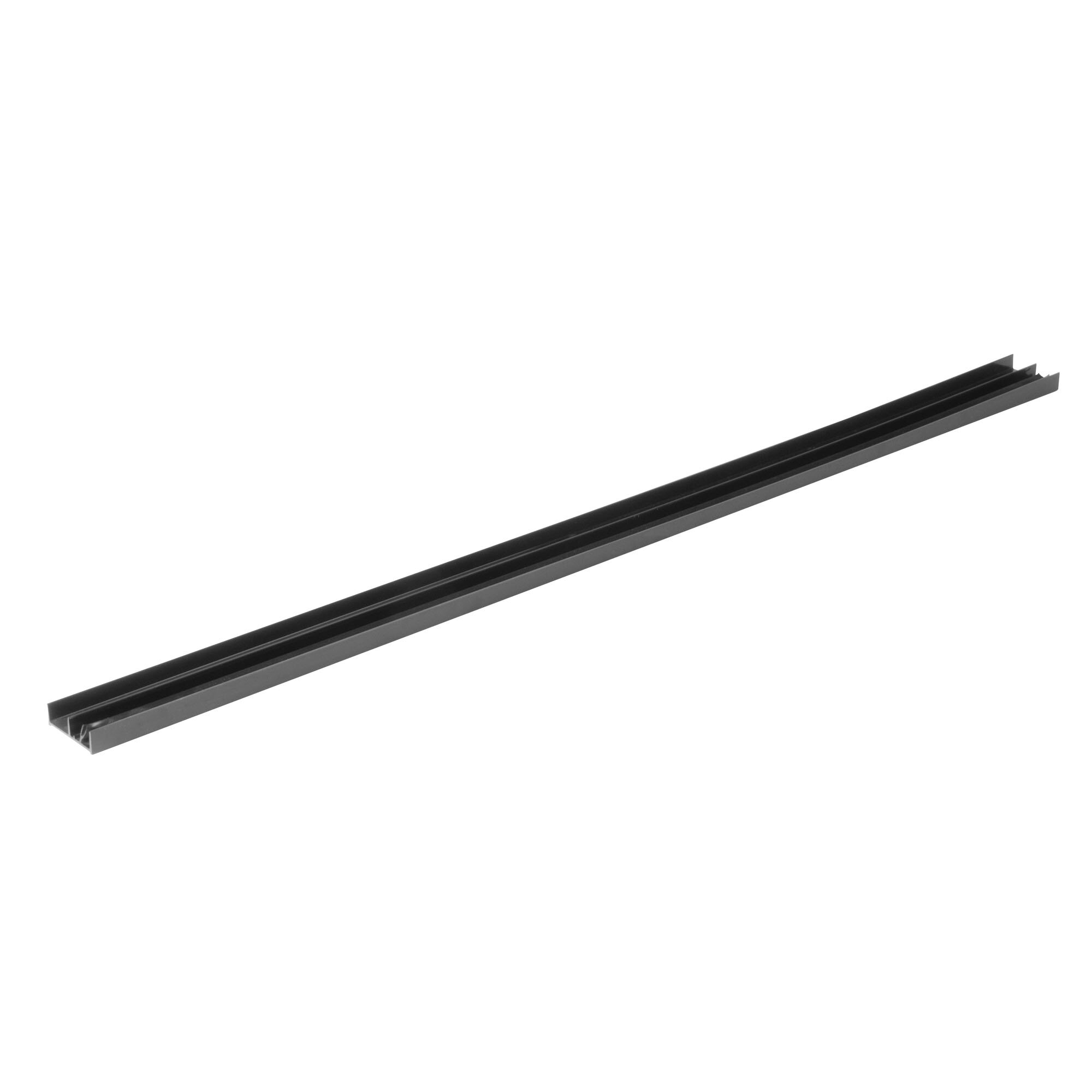 A black metal side door channel for Avantco GDS47 merchandisers.