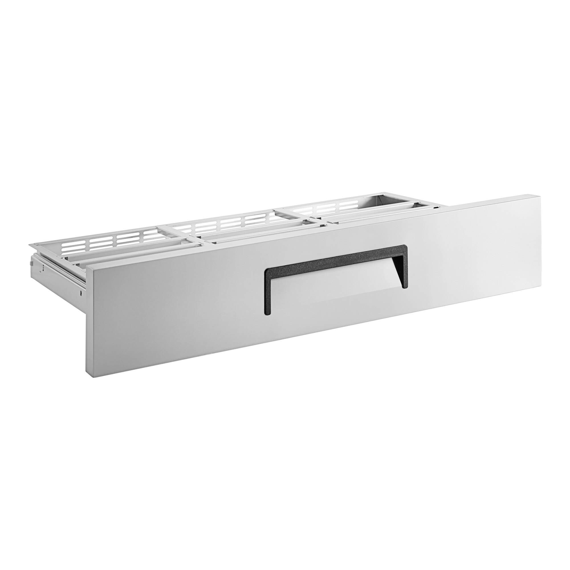 A stainless steel drawer assembly designed for the Avantco CBE-52-HC refrigerated chef base.