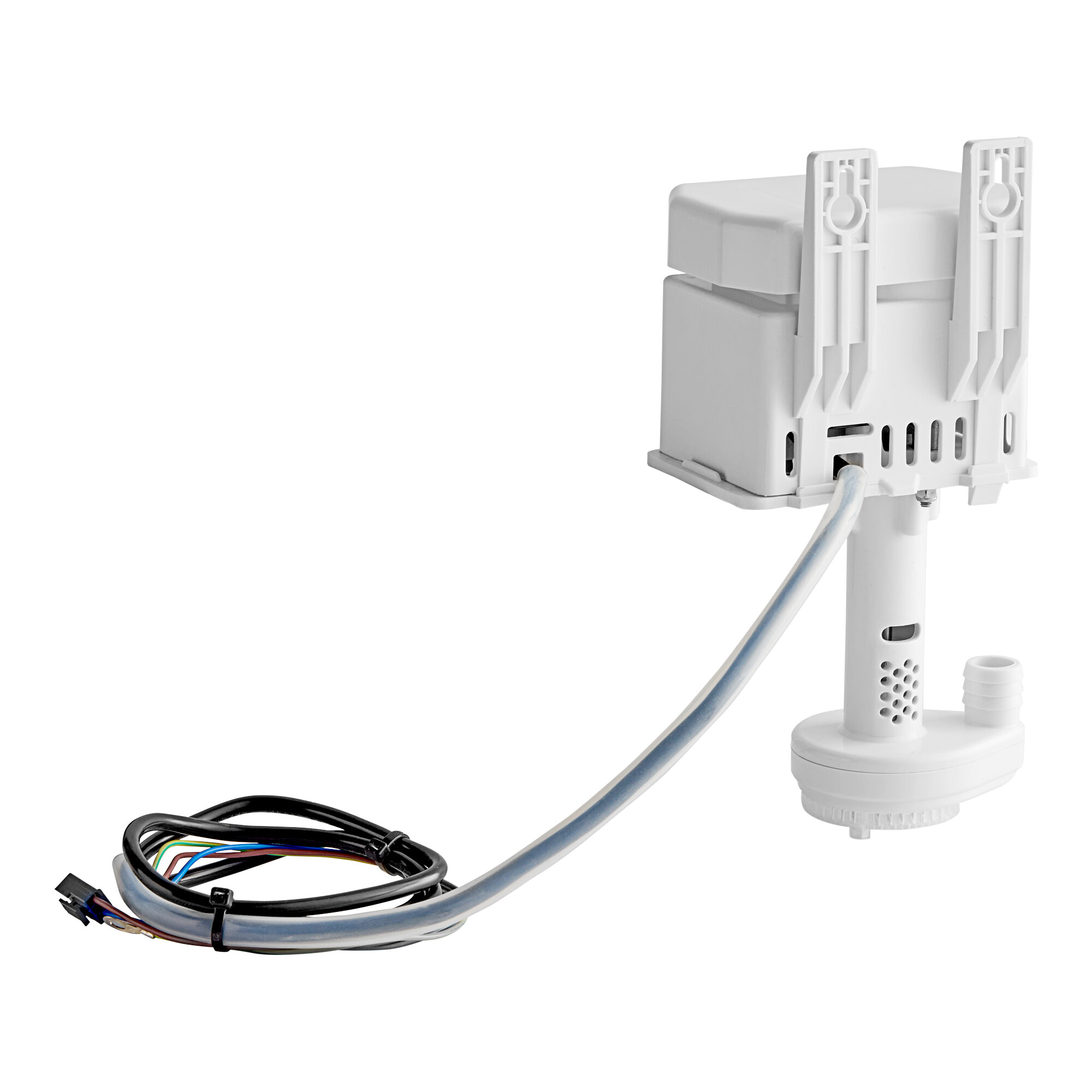 An Avantco white water pump assembly with wires.