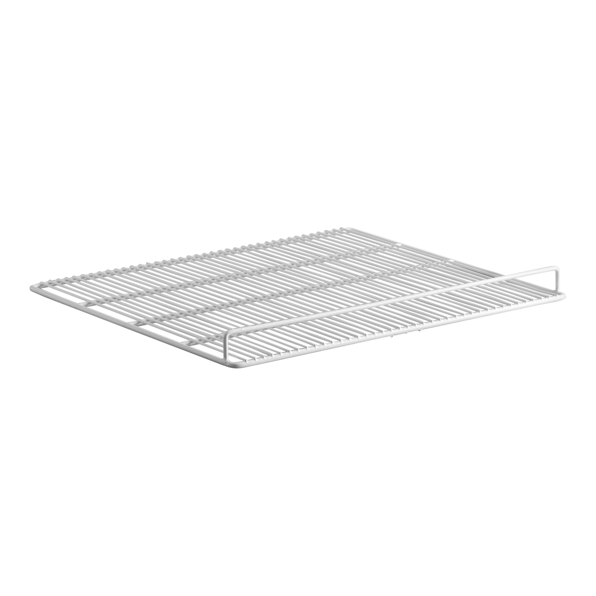 A white wire top shelf designed for Avantco DLC82 Series deli cases, measuring 24 1/2 inches by 20 1/2 inches.