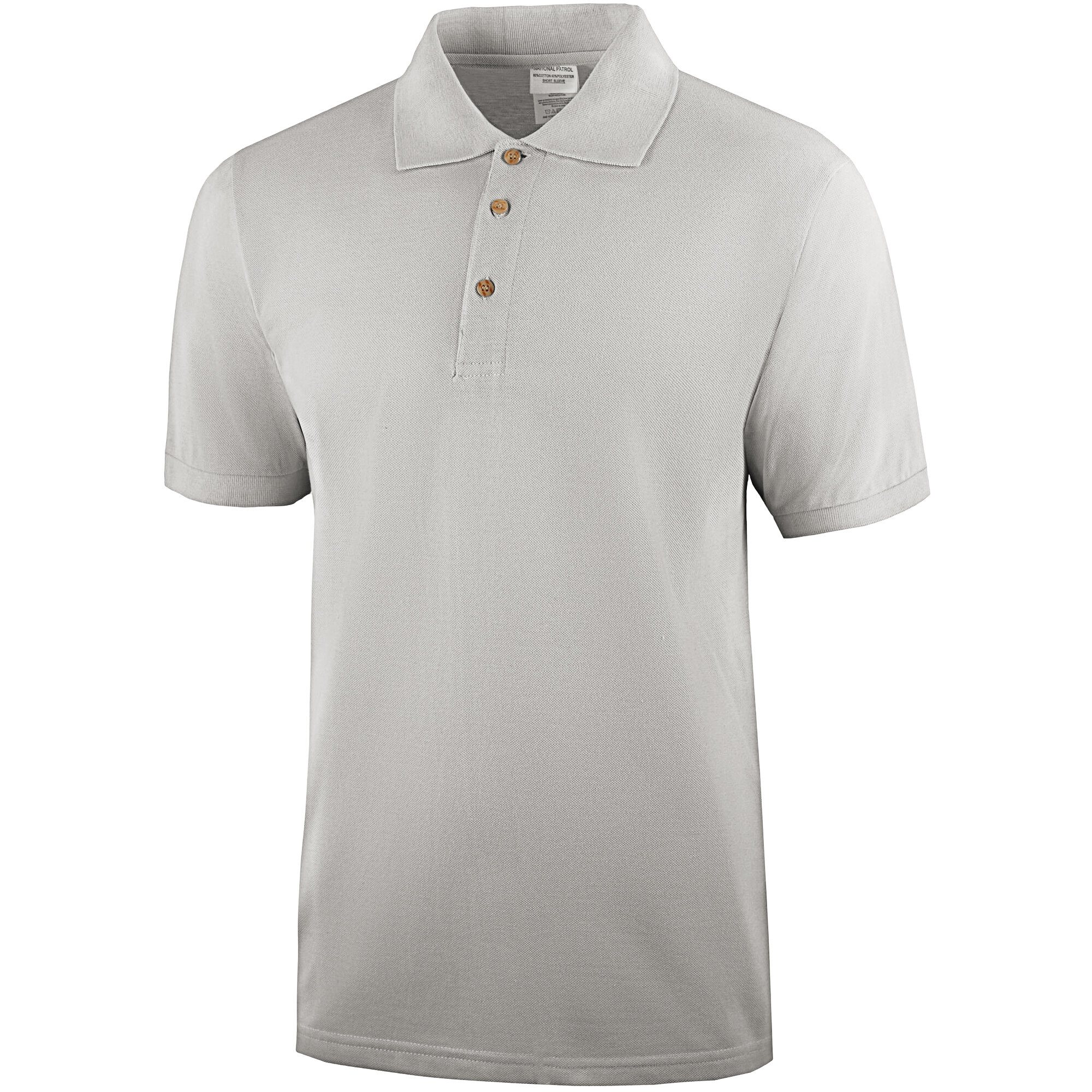 Henry Segal Men's Customizable Ash / Light Gray Short Sleeve Polo Shirt with 3 Wood Buttons - 5XL