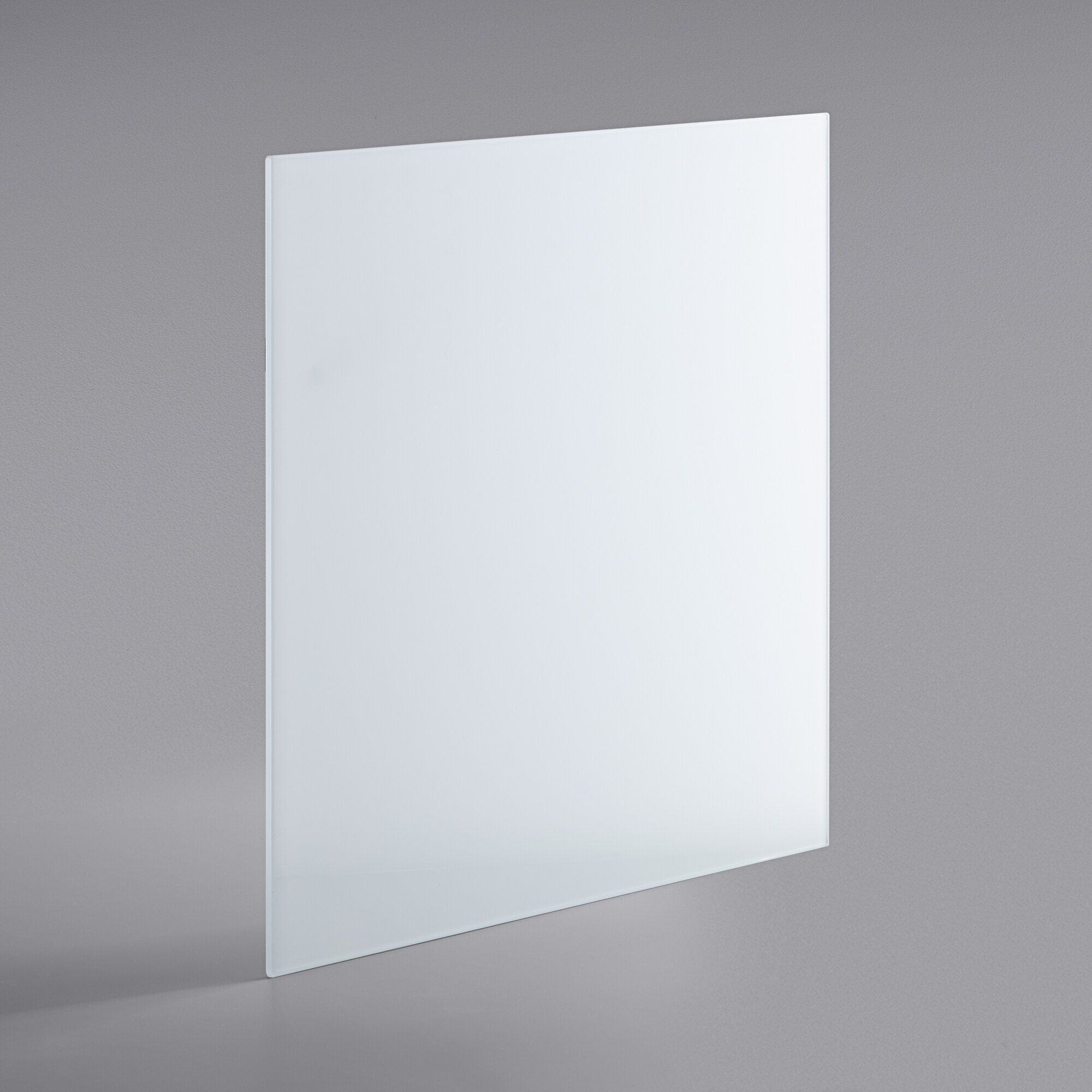 A white rectangular glass panel with a black border.