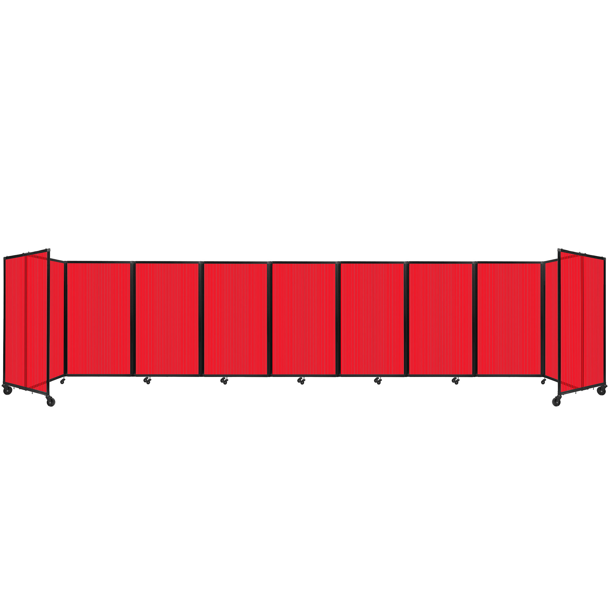 Versare 1260908 Red Polycarbonate Foldable Room Divider 360 25' x 5'