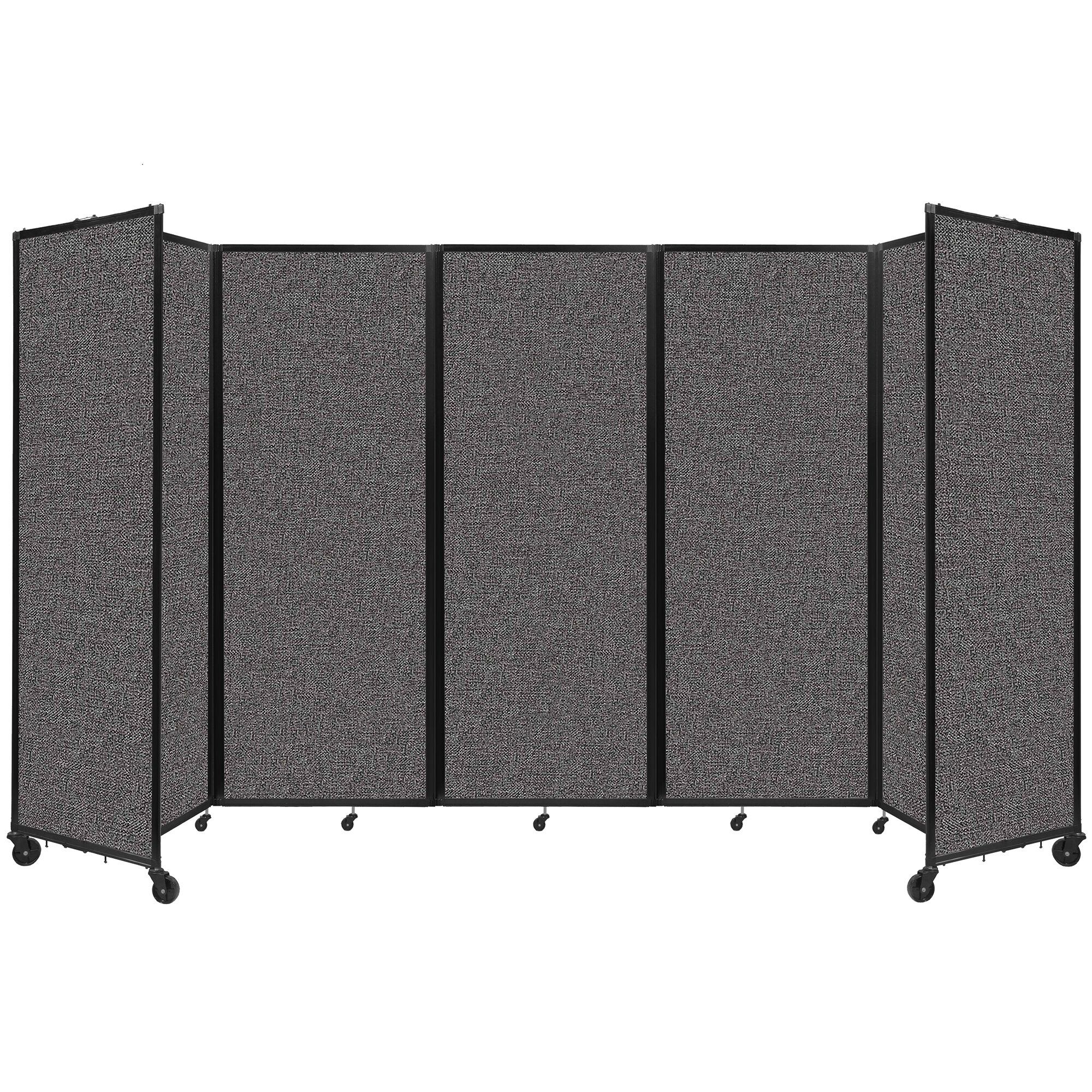 Versare 1190507 Charcoal Gray Foldable Room Divider 360 14' x 7' 6"