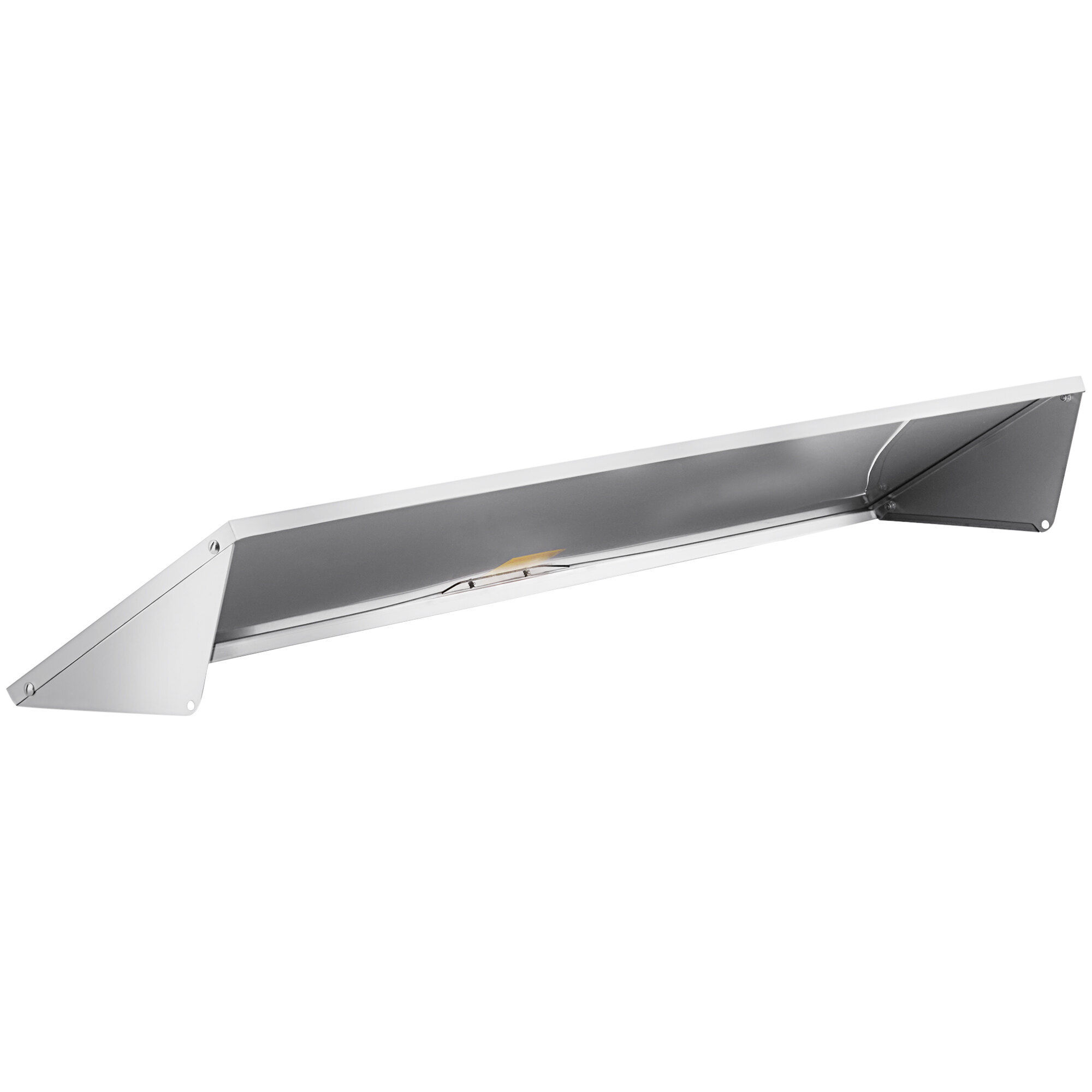 A silver metal lid for an Avantco prep table with a white background.