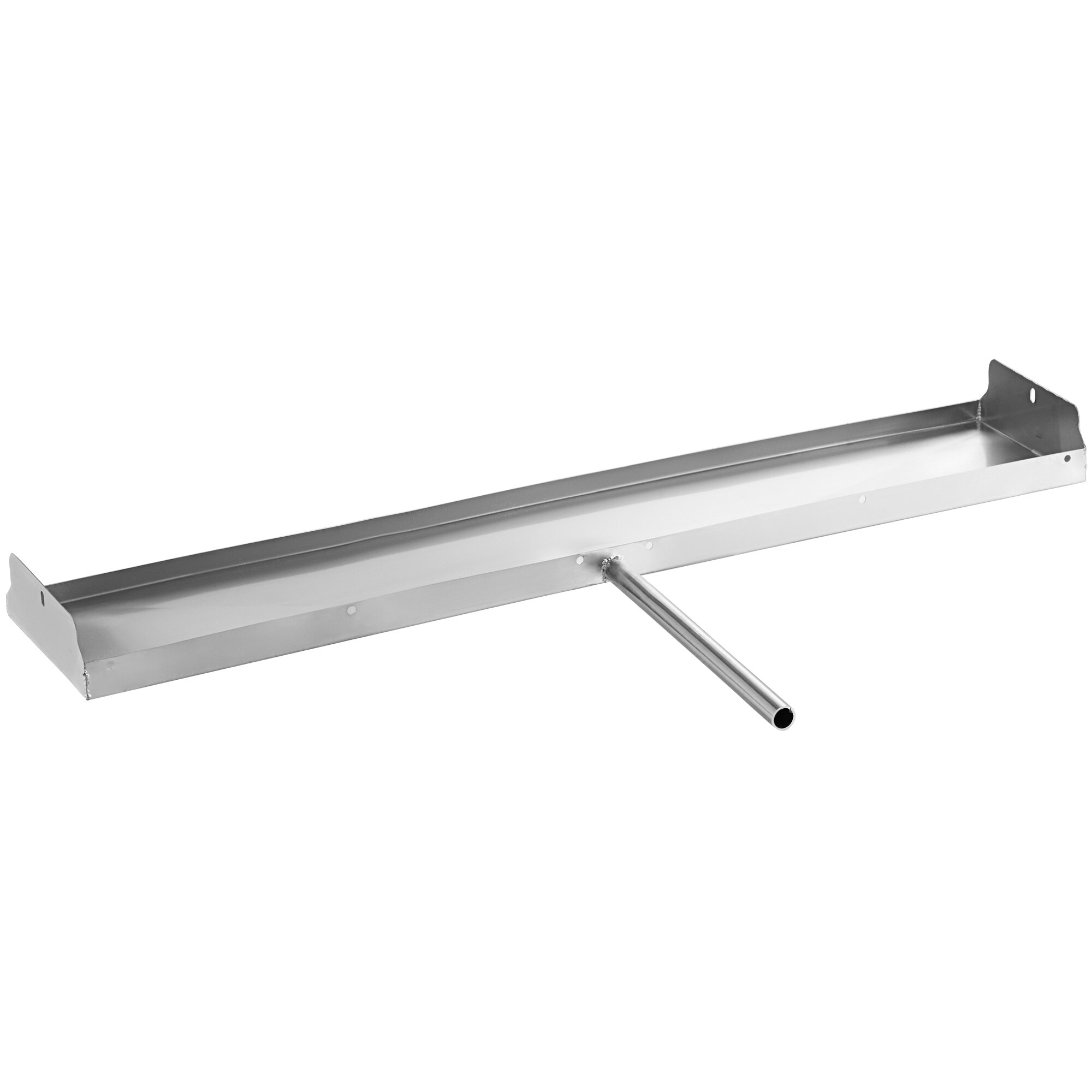 An Avantco inner drain pan with a metal pipe.