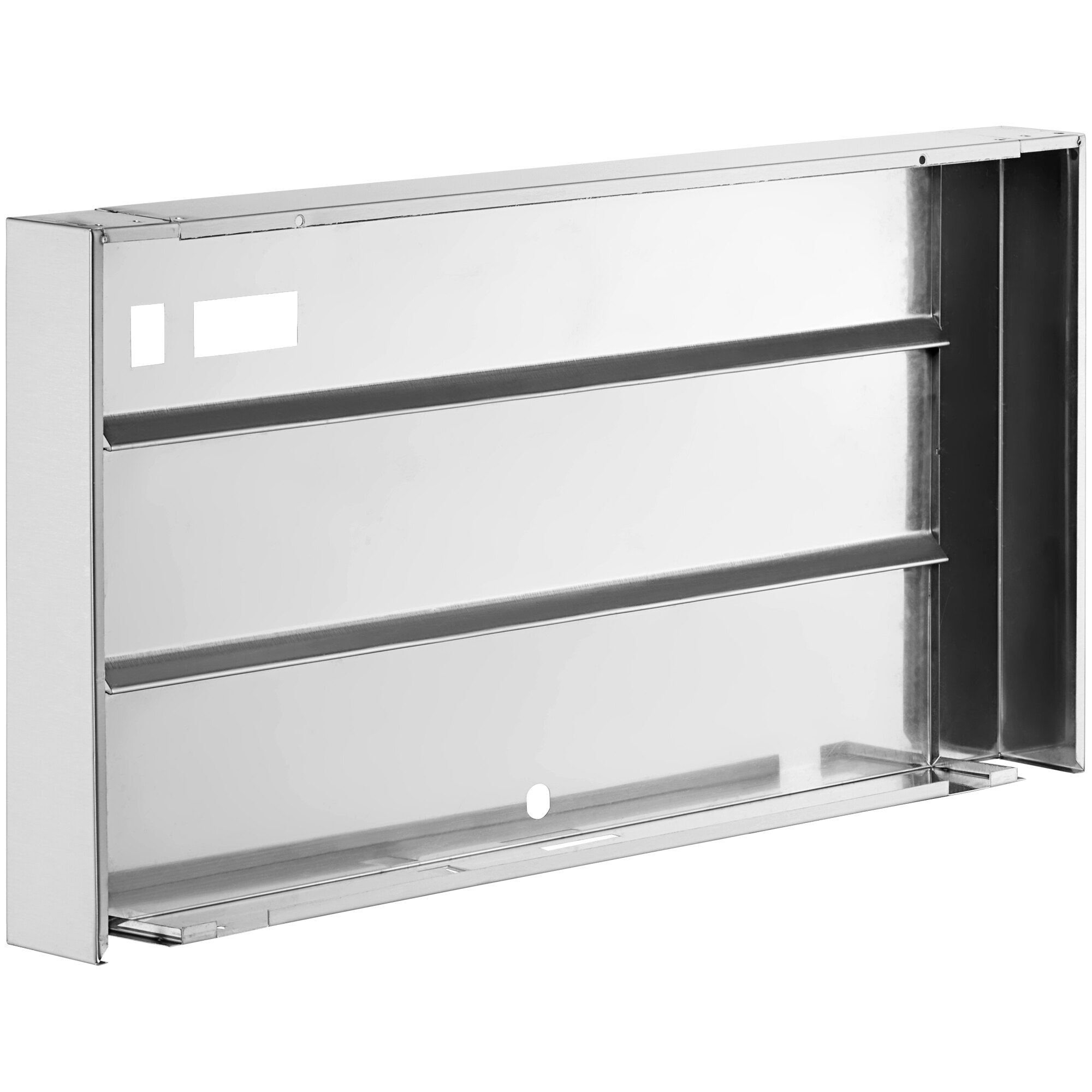 A stainless steel Avantco grille with a hole in the middle.