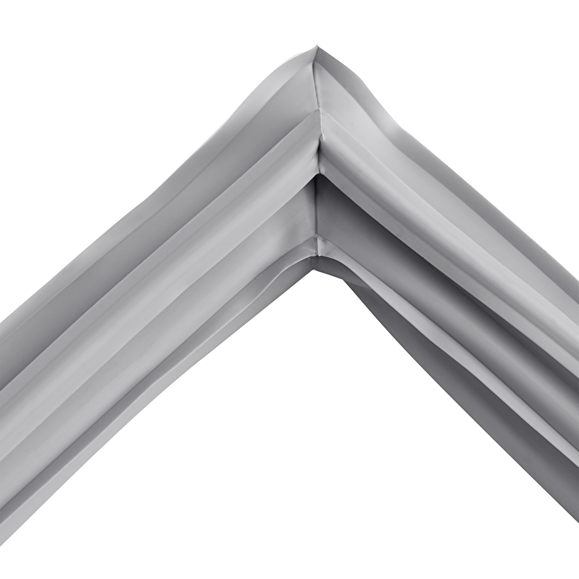 A white gasket with a curved corner.