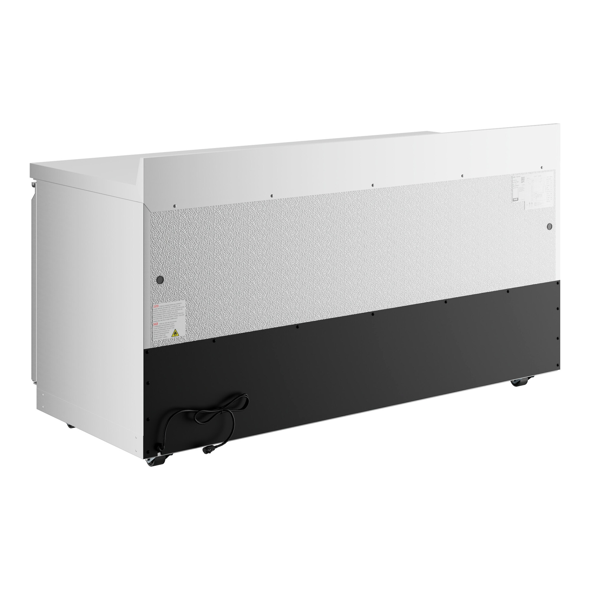 An Avantco worktop refrigerator with a white exterior and black door.