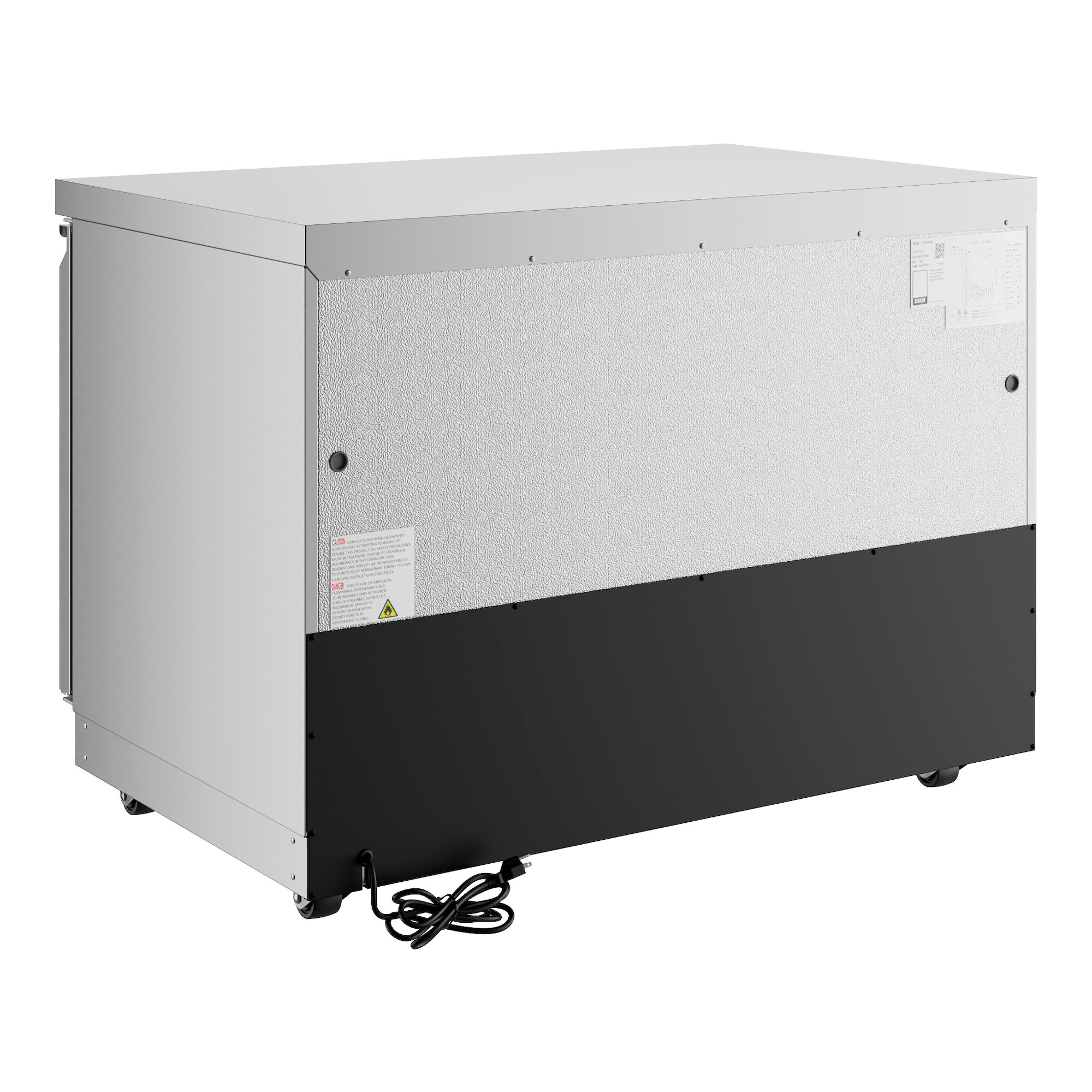 A 48-inch WiFi-enabled undercounter freezer with a front-breathing design and a stainless steel exterior.