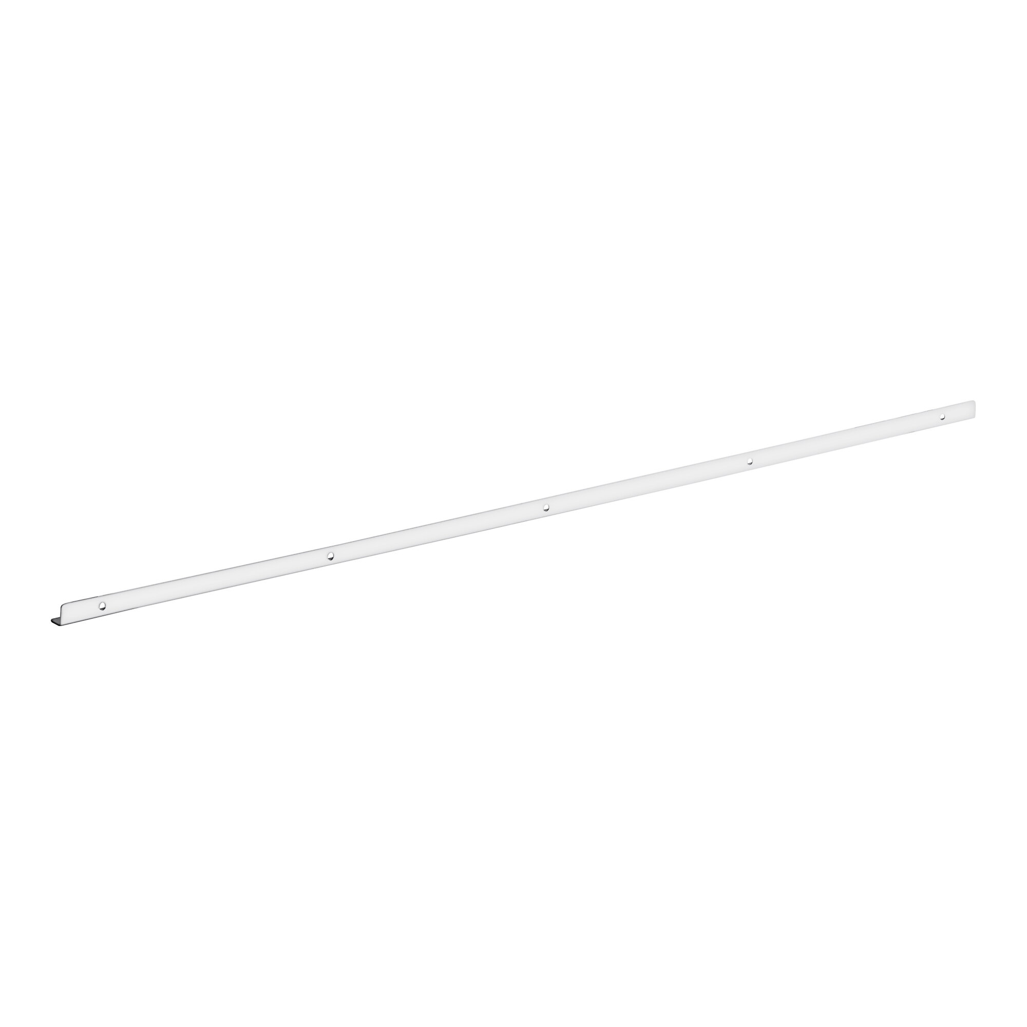 A white metal bar with holes.