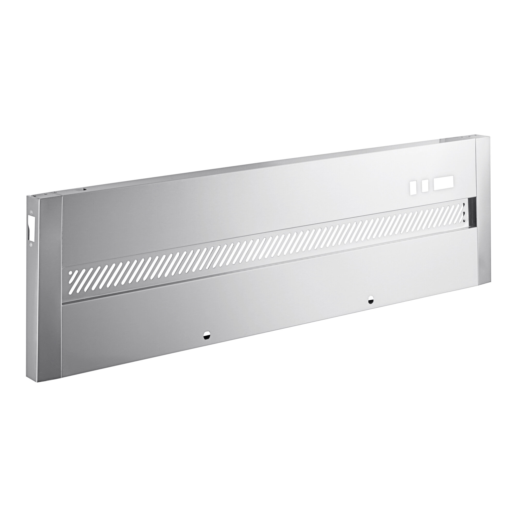 A silver rectangular top cover panel with holes.