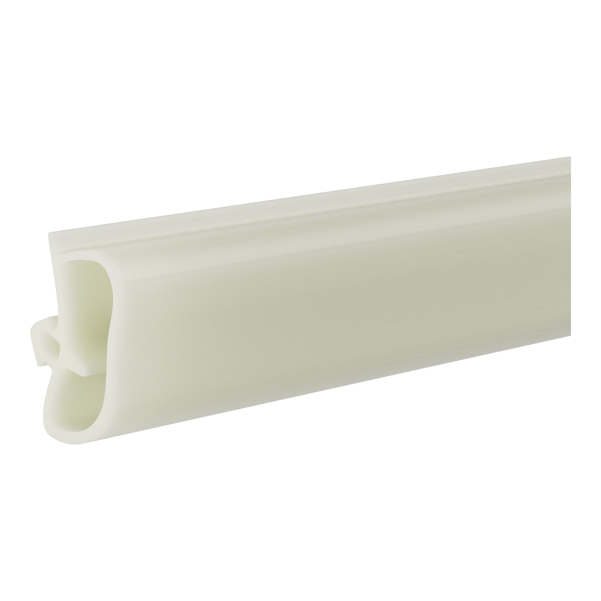 A white rectangular lid gasket for an Avantco refrigeration unit.