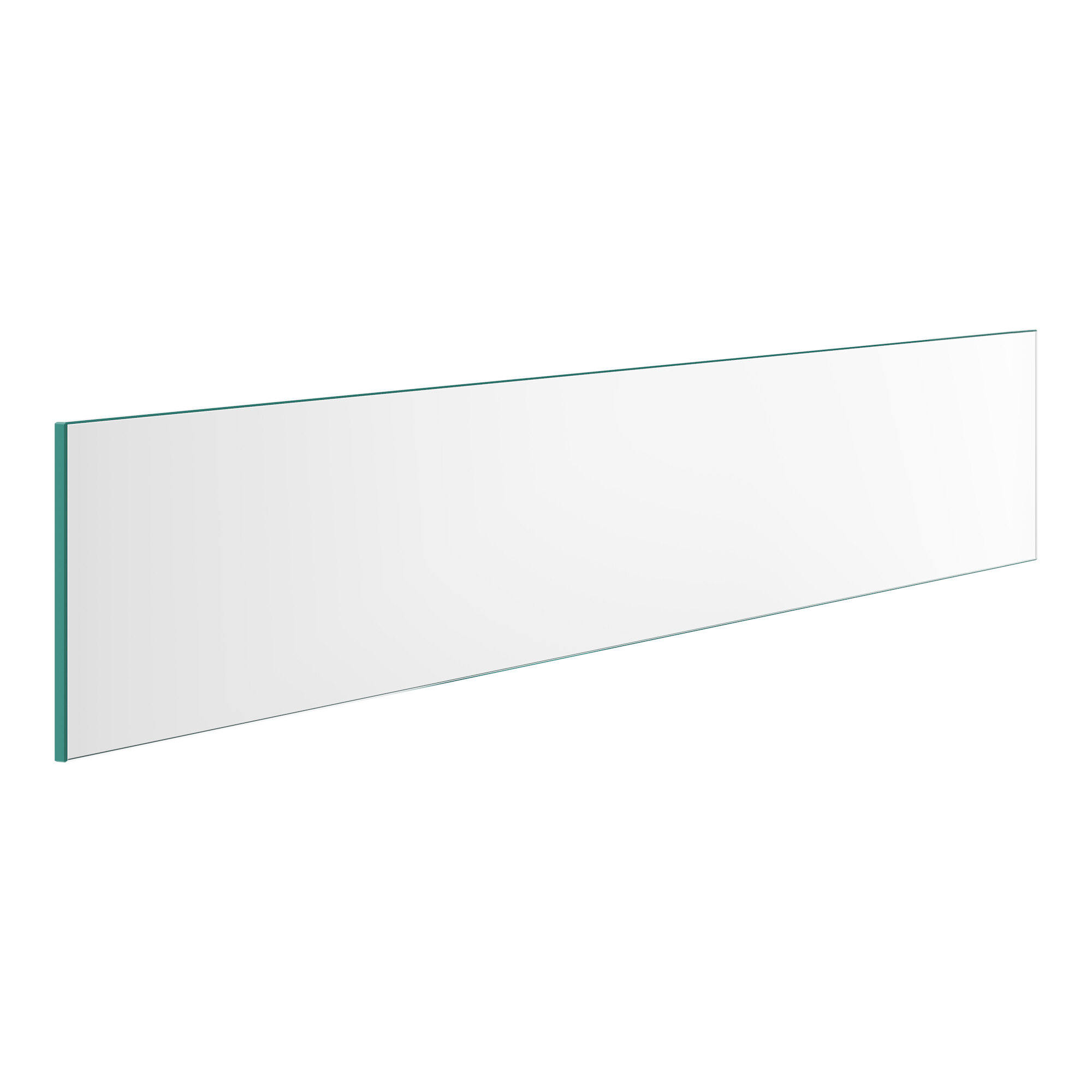 A white rectangular glass panel with a clear surface and green border.
