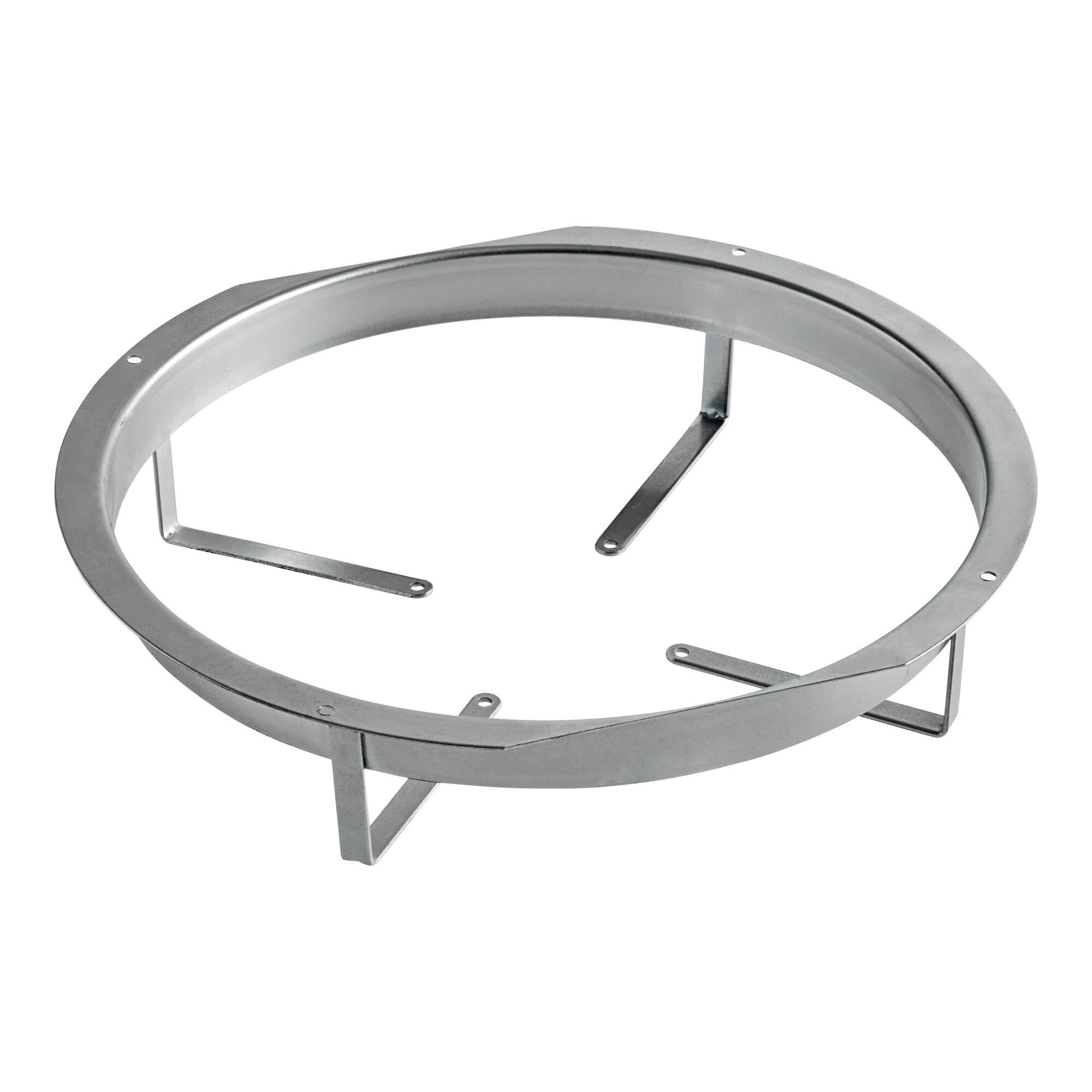 A round metal frame with two metal rings on it.