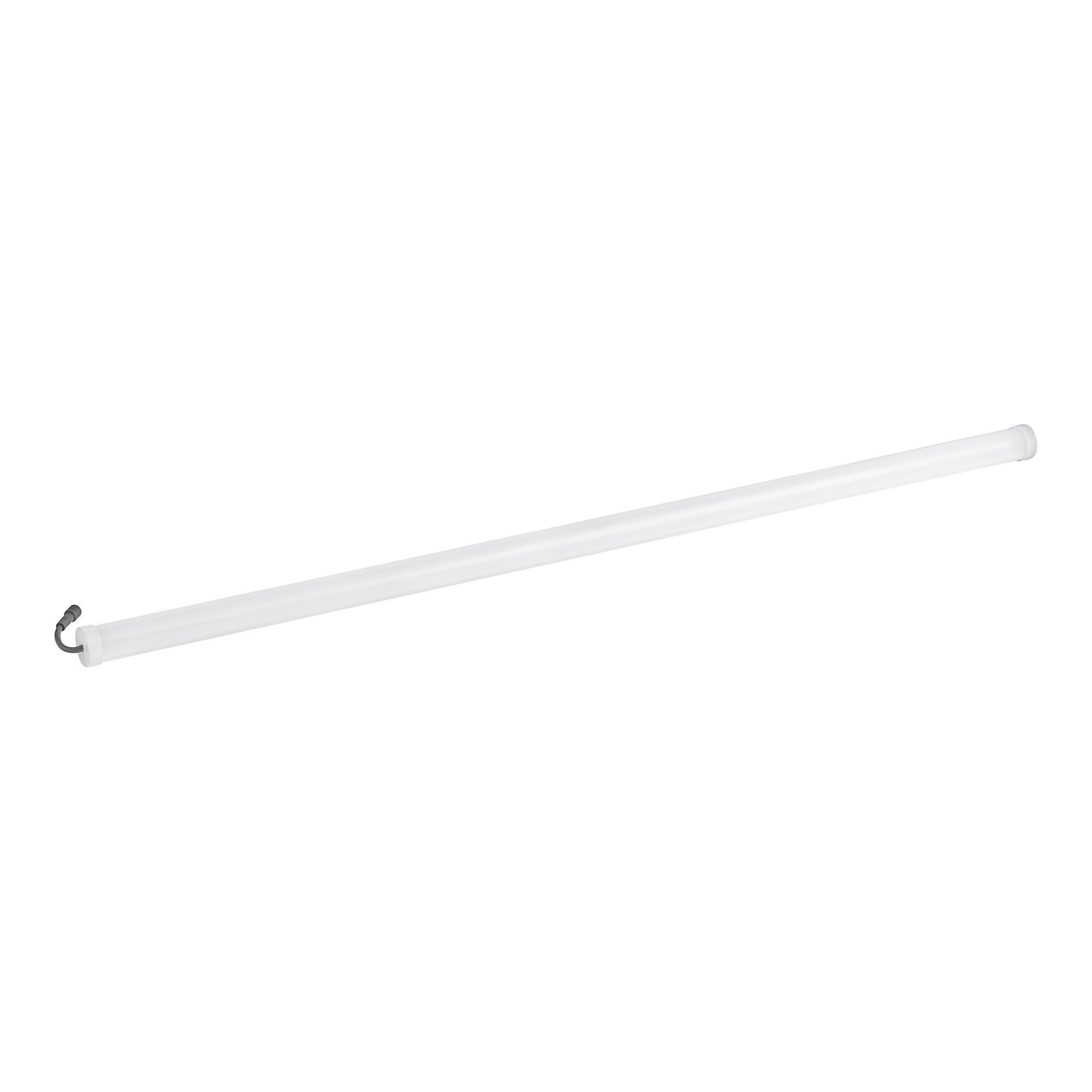 An Avantco LED light fixture with a long white tube and black handle.