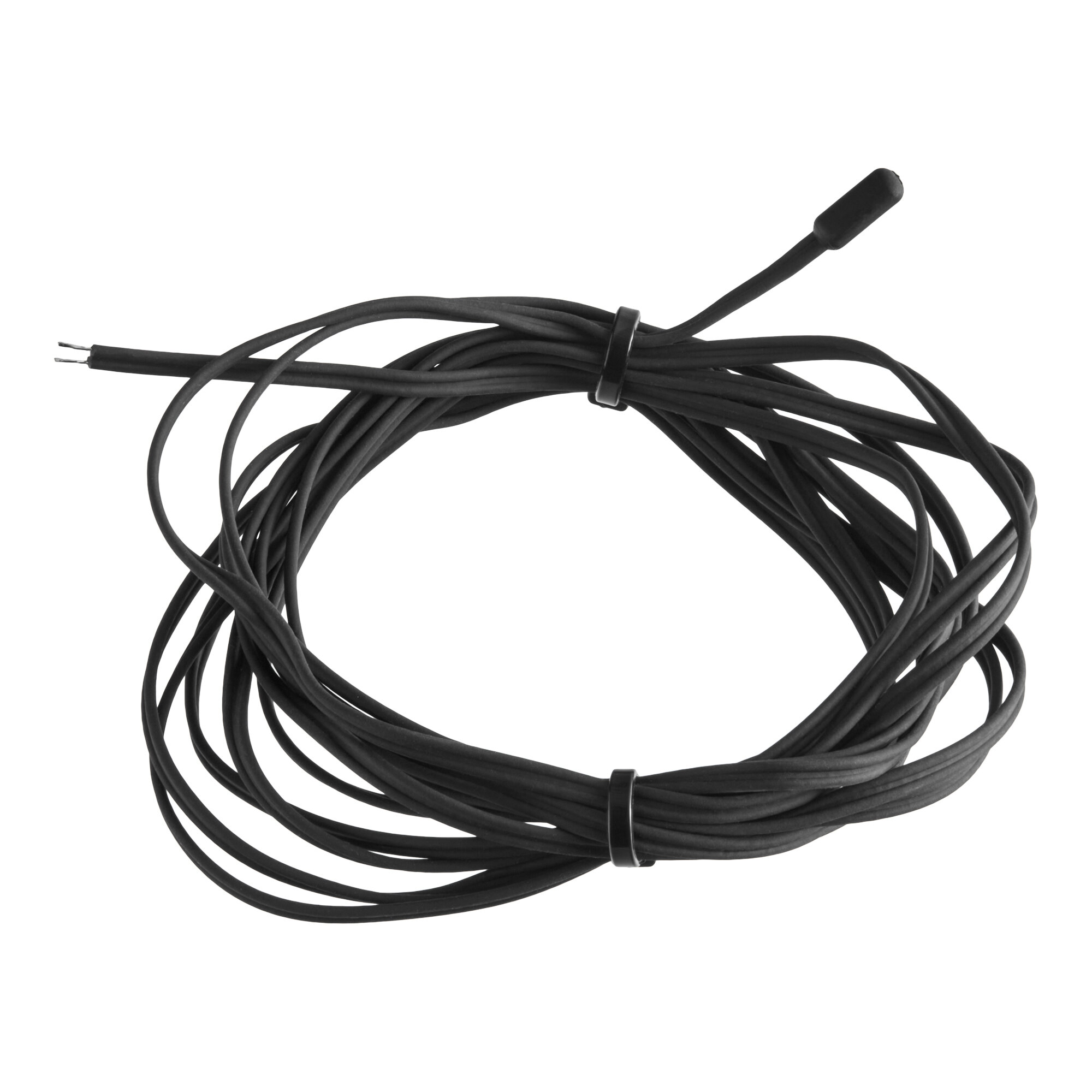 A black defrost temperature probe with a long coiled wire for select AU and AWT series equipment.