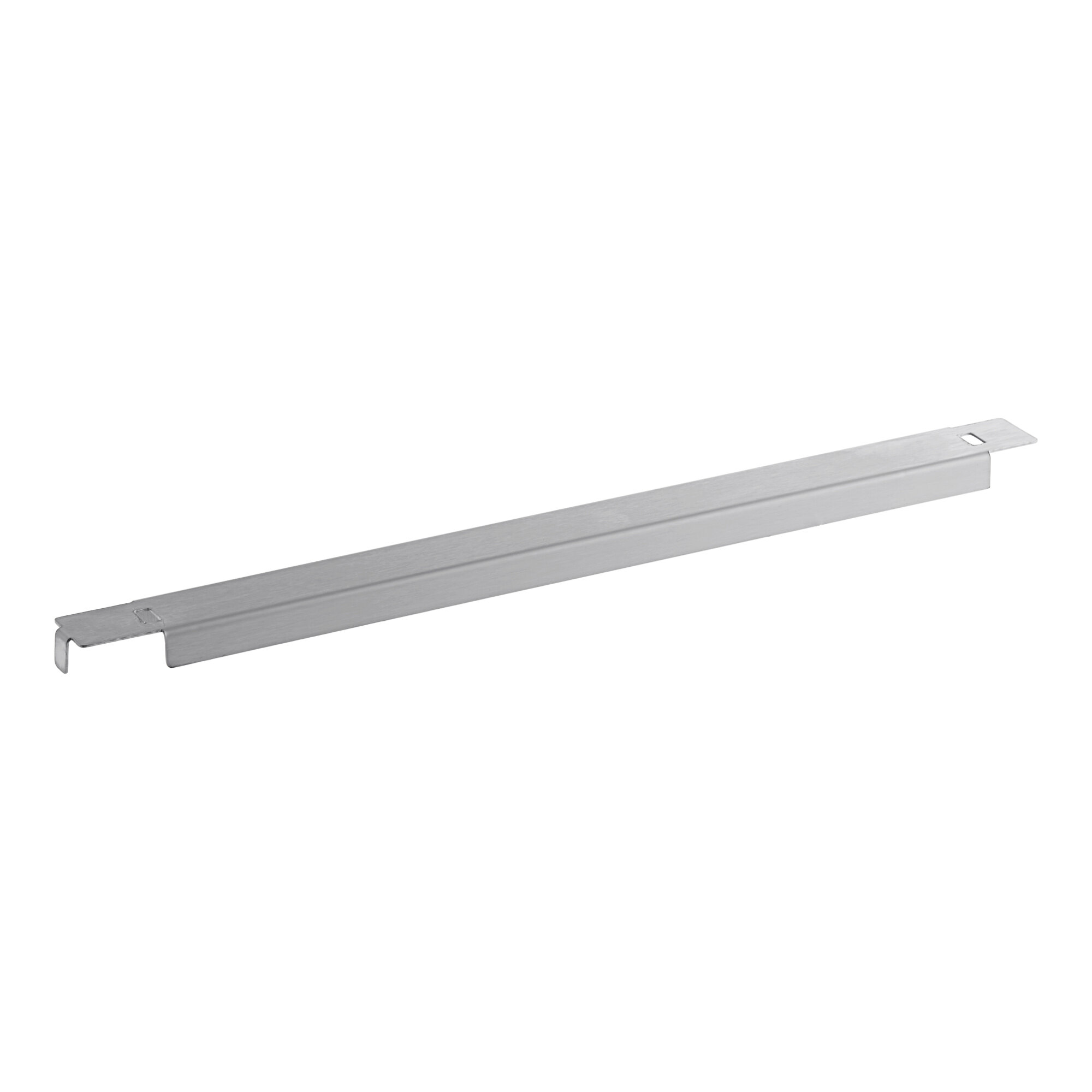 A metal divider bar for refrigeration pans.
